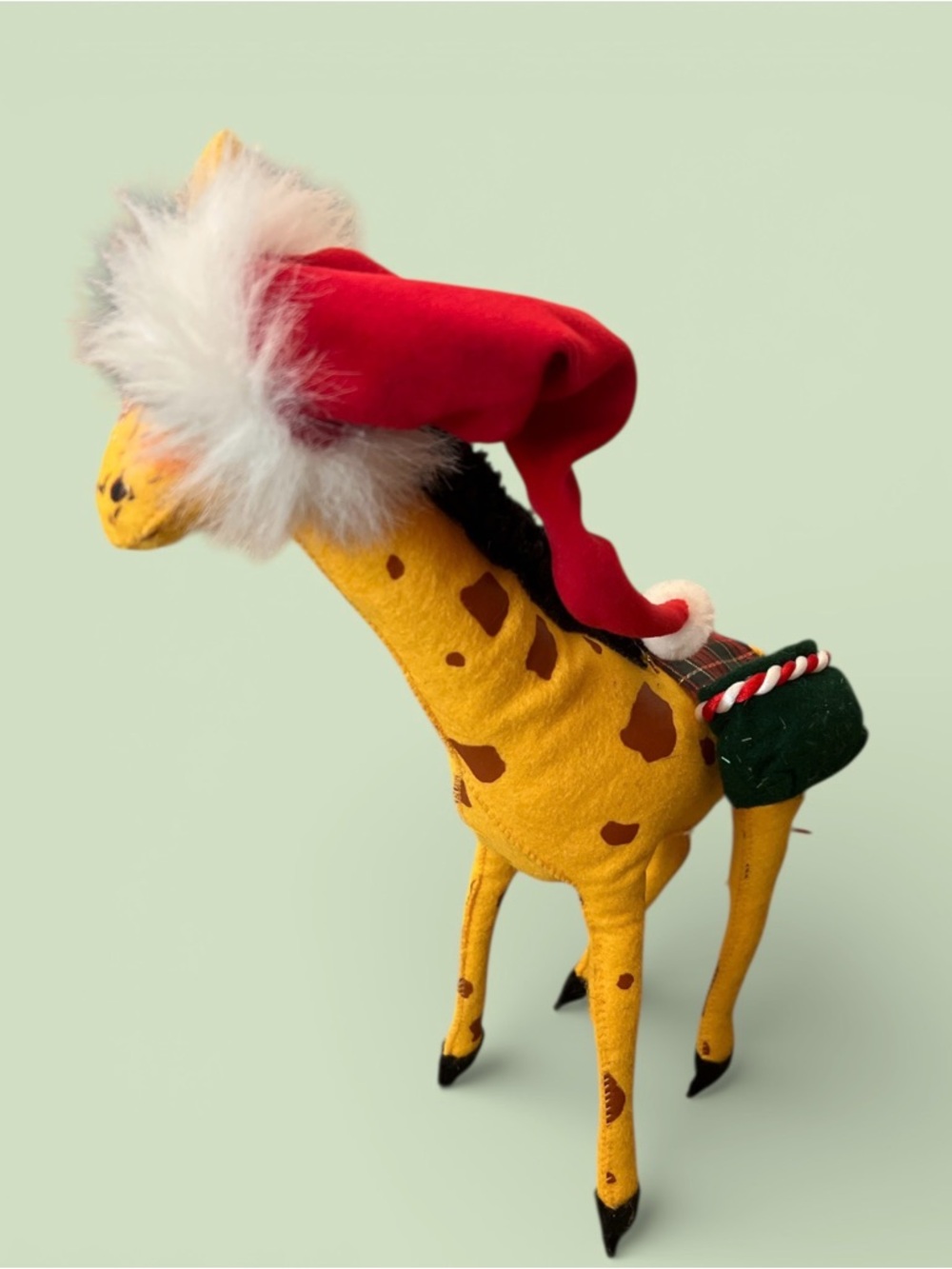 Annalee Christmas Giraffe Santa Hat  NO Presents In Saddle  14” - Picture 2 of 5